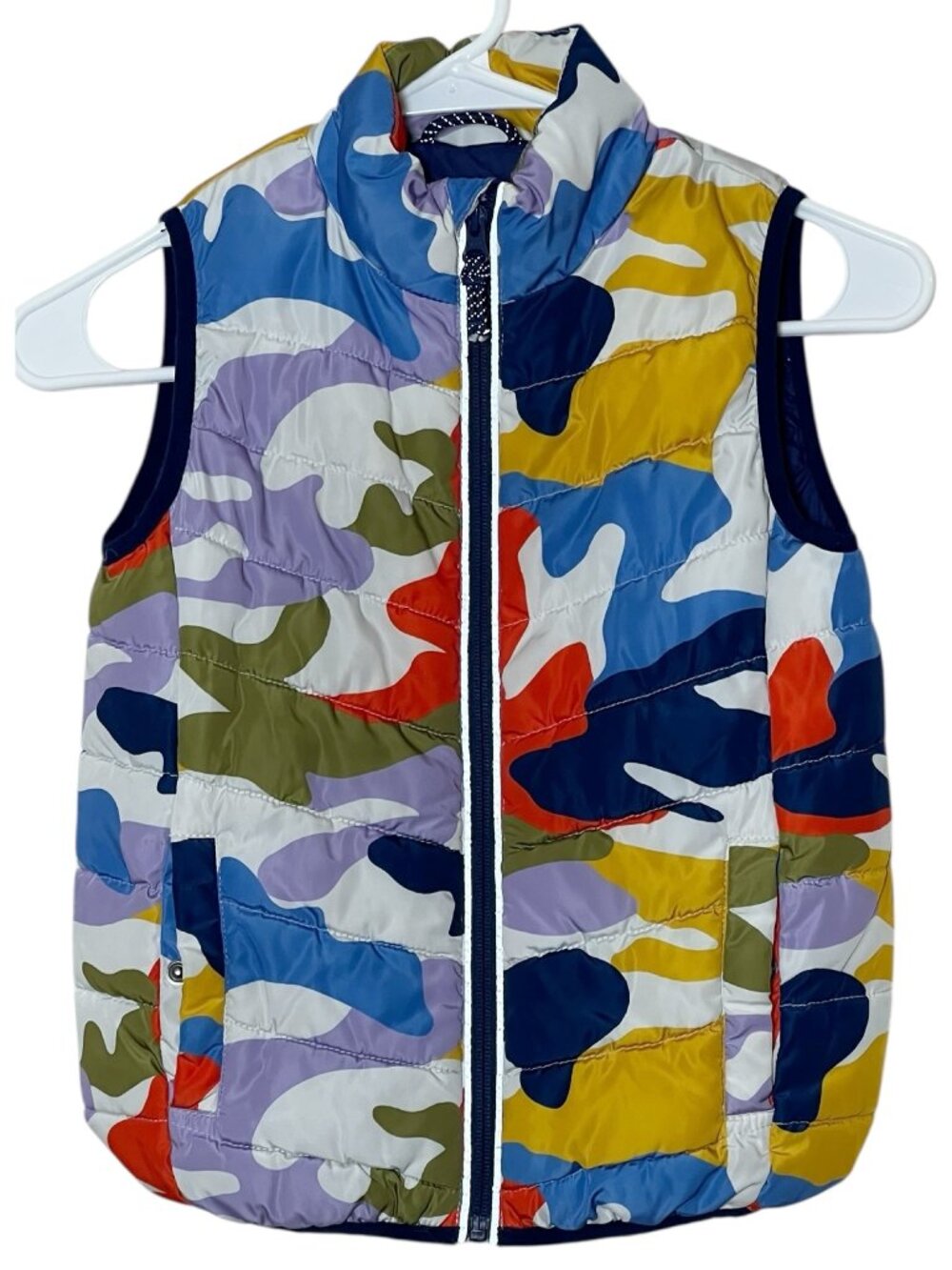 Boden multicolor camouflage puffer vest kids size 5/6